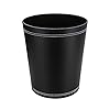 KINGFOM™ Klassisch Leder Papierkorb für Büro/Badezimmer/küche/Schlafzimmer (Schwarz)