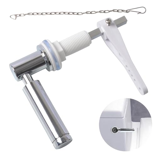 Toilet Flush Handle, Zinc Alloy Metal Toilet Flush Handle Replacement Universal Fit Chrome Plated Replacement Cistern Lever for Toilet Cistern Tank Lever