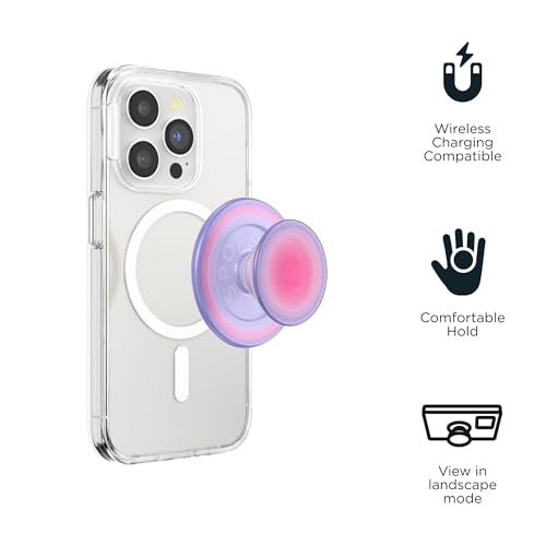 PopSockets Phone Grip for MagSafe, Magnetic Holder, Phone Stand, Purple - Aura - Image 6