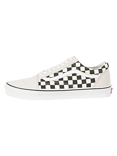 Vans Vans Unisex Old Skool Classic Canvas Sneaker, Off White Checkerboard White Black 27k, 8½
