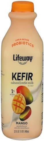 Lifeway Lowfat Kefir, Mango, 32 Ounce, 11g Protein, 12 Live Active Cultures