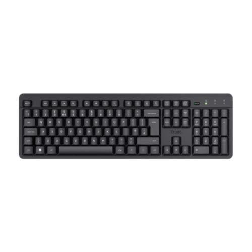 Trust Ody II Clavier sans fil silencieux QWERTY UK, touches à profil bas, récepteur USB 2,4 GHz, résistant aux éclaboussures, piles incluses, clavier...