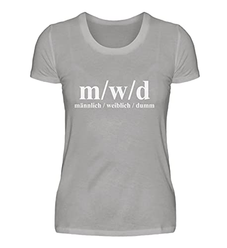 T-shirt haut de gamme femme gris XL motif Mâle Femelle Blödsinn