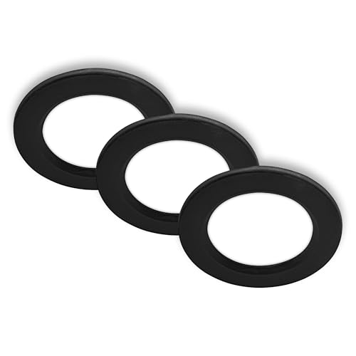 BRILONER - Set di 3 faretti da incasso 230V piatti, luce bianca neutra, 3W 330lm ciascuno, faretti incasso, faretti led incasso, faretti led interno incasso, 9 x 2,8 cm, nero