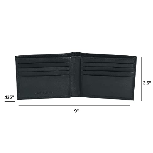 Image of CTM Men's Leather American Flag Embossed Bifold Wallet, Black, Rfid Wallet