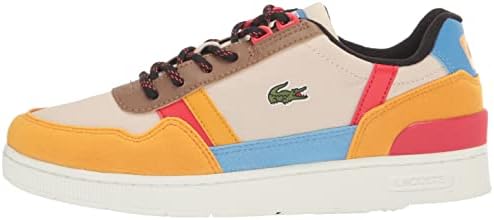 Lacoste Kids T-Clip Sneaker, WHT/YLW, 5 US Unisex Toddler | Image 7