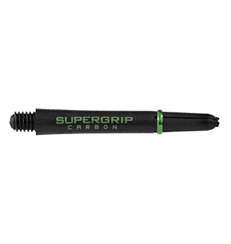 Supergrip Harrows Carbon Dart Shafts Extra Strong Set of 3 Black Green Midi 40mm 2ba Thread