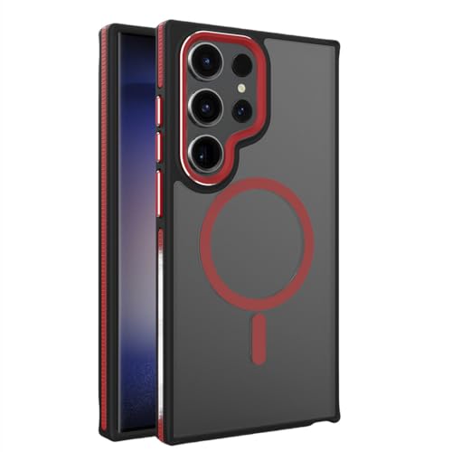 Étui magnétique pour Samsung Galaxy S24 ultra-mince couleur rouge pour un style urbain épuré