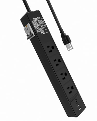 ConnecRCD 4-Outlet GFCI Power Strip with 4 USB Ports (2 USB-C)