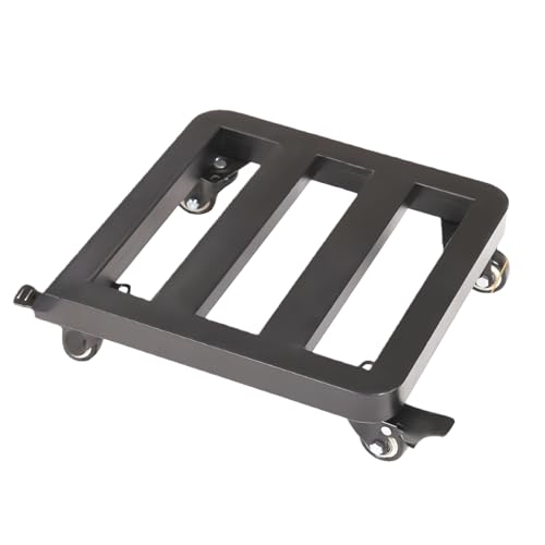 Marwey 鉢置き台 プランタースタンド フラワースタンド 観葉植物鉢 多肉植物 花台 キャスター付き ロック付き 耐荷重150KG 鉄製 プランター移動台車 移動便利 植木鉢受け皿 園芸ラック 屋内 屋外用 (35x35x9cm,ブラック) [並行輸入