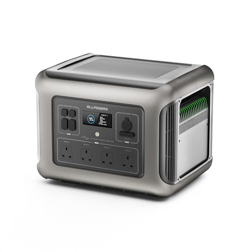 ALLPOWERS R2500 Portable Power Station,2016Wh LiFePO4 Battery,2500W AC/100W USB-C Output, 1 Hr Fast Charge, UPS Function Solar Generator for Outdoor Camping,Off-grid,RV,Emergency 6-Year Warranty