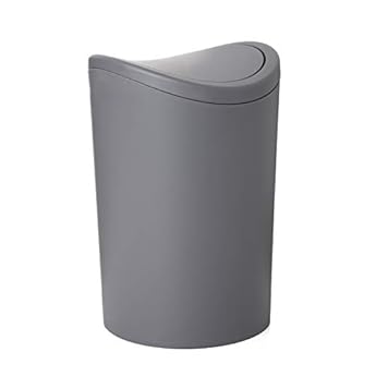Foto di TATAY Cestino Bagno 6L con Coperchio Basculante | Design Compatto e Moderno | Plastica Resistente e Facile da Pulire | Prodotto in Spagna con Capacità 6L | 19 x 19 x 28 cm – Modello Standard - Grigio