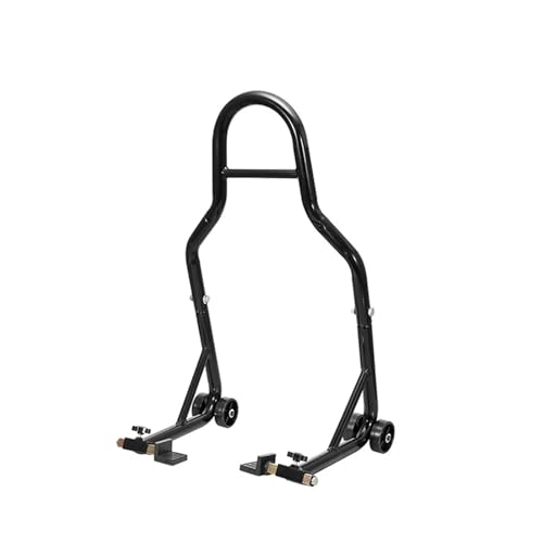 Béquille de stand moto arrière noire pour levage et entretien sécurisé en garage