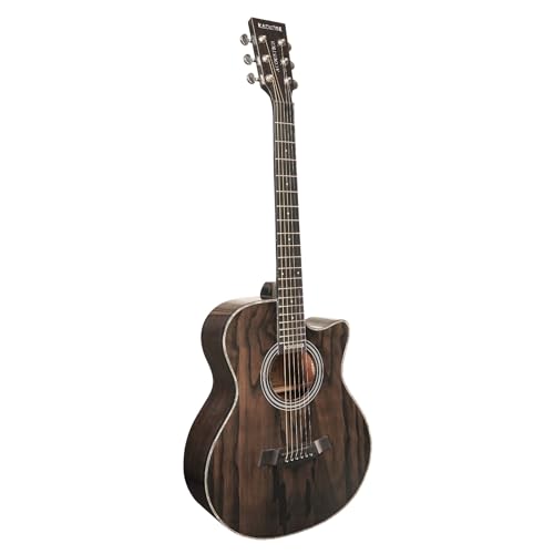 Image of Kadence A06-BK Acoustica 40 inch Acoustic Guitar | Grand Auditorium Cutaway | Ash Wood | Comes with Bag | Includes Learning Course | Black