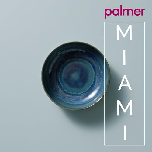 palmer Miami Schüssel - 2er-Set aus Steinzeug - Ø 16 cm, 500 ml - Spülmaschinen-, Ofen- & Mikrowellenfest, Design Bowl-Schüssel, Müslischale, Salatschale