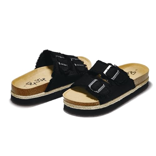 Image of PepStep Slide Sandals for Women with Soft Cork Footbed and Strap, Ladies Fashion Platform Slide Sandals Comfortable Slip On Style