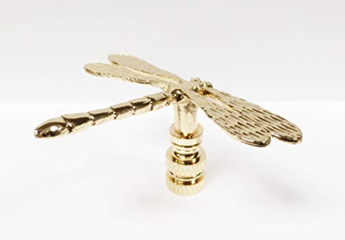 Image of Lamp Finial-Dragonfly-Polished Brass Finish, Highly Detailed Metal Casting