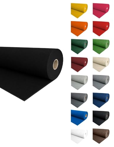 Jardin202 - Alfombra para Eventos | Moqueta Ferial 1m de Ancho | 1 Metro (Ancho) x 10 Metros (Largo) (04 - Negro)