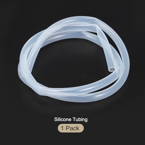 Image of 1m(3.3ft) 8mm(5 /16 inch) ID x 10mm(3 /8 inch) OD Silicone Tubing Clear Industrial Plastic Tubing Pure Silicone Hoses for Pump Siphoning Draining Irrigation Brewing