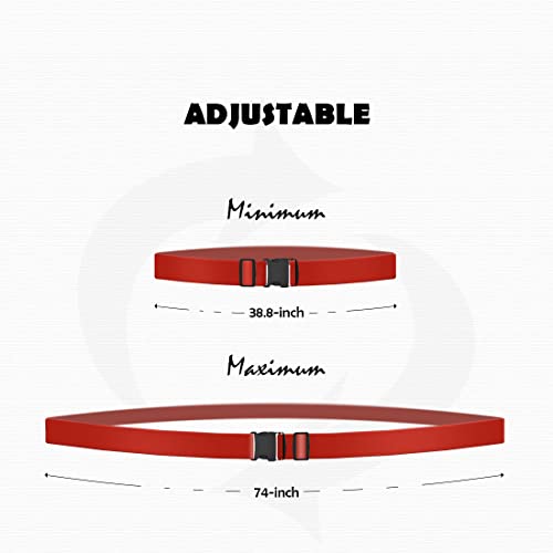 Image of 2pcs 74″x2″Luggage Straps for Suitcases,Adjustable Suitcase Straps and Heavy Duty Strap Buckle Packing Straps Travel Accessories,Red