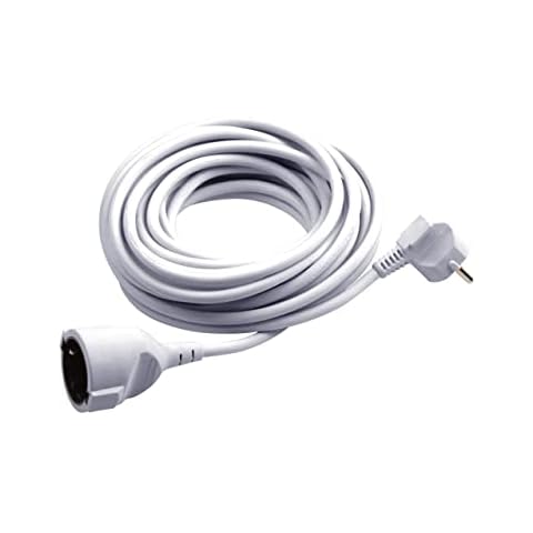 Meister Schutzkontakt-Verlängerung - 5 m Kabel - weiß - Kunststoffleitung - IP20 Innenbereich / Kupplung mit Berührungsschutz / Schuko-Verlängerung / 7432510 Cover