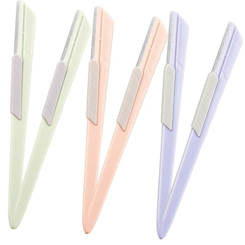 LIFKOME 6個 不??製女性用眉トリマー 顔そり用フェイスレイザー付き 滑り止めカバー搭載 簡単 ケアで整った眉ライン形成可能