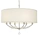 Crystorama Mirage 6 Light Nickel Drum Shade Chandelier - Ceiling Light Fixture - Chandeliers for Hallway, Living Room, Foyer, Farmhouse - Indoor Modern Chandelier and Flush Mount Light Fixture