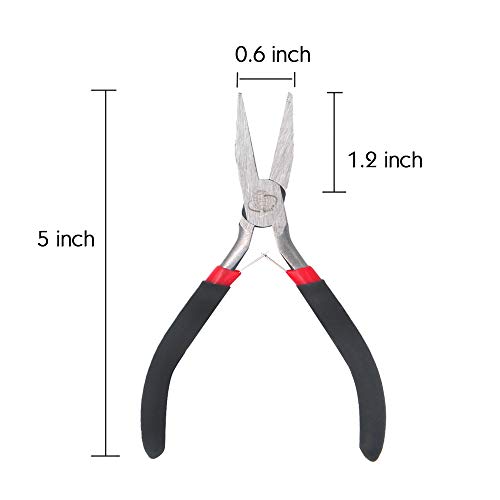 Image of Flat Nose Pliers 5 Inch Smooth Jaw Pliers for Jewelry Making, Wire Wrapping Bending