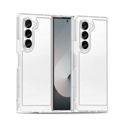Image of Case for Samsung Galaxy Z Fold 6, Military Grade Drop Protection Clear Phone Case, Yellowing Resistant, Anti-Scratch Hard PC Back, Shockproof Hard Ultra-Thin Protective Cover, Transparent