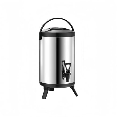 MORLU ウォータージャグ 6/8/10/12 L 飲み物ディスペンサー冷たい 保温 洗いやすい 広口 保冷力 大容量 軽量漏れ防止 ポータブル給水容器 - アウトドア キャンプ 家庭 職場 イベント ピクニック 夏冬対応 (ナチュラルカラーミルクティー