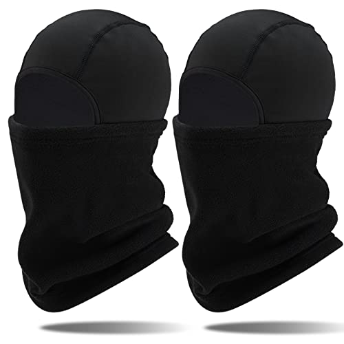 Arcweg Enfants Balaclava Ski Masque Thermique Polaire Cou Cache-Cou Hiver Coupe-Vent Masque Capuche Convient sous Les Casques pour Garçons Filles en Hiver pour Le Ski, La Course, Le Vélo Noir+Noir Cover