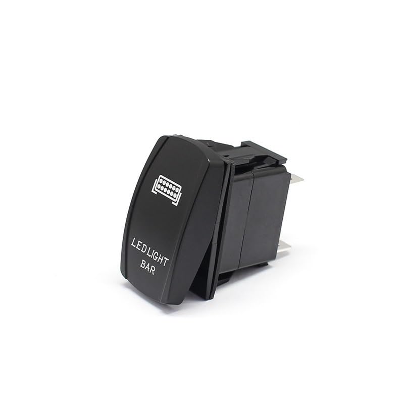 12V 24V Rocker Switch Marine Switch Car Boat Waterproof 5Pin ON-Off Truck SPST Switch Carling with Dual LED Light Bar(LED Light BAR,Green)