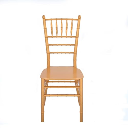 Image of Nilkamal Bliss Plastic Chair | Set of 2 | Royal Look with Balanced Posture Support | for Living Room, Dining Room, Garden, Cafes, Balconies, Weddings & Events | Shimmer Gold