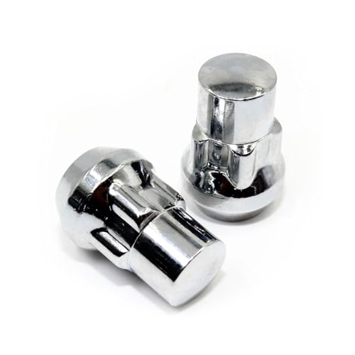Image of 1 /2 inch-20 4 Lug Locks with 1 Key Closed End Bulge 1.26 inch Long Wheel Lug Nuts Lock Chrome Dual Hex 13 /16 inch and 3 /4 inch