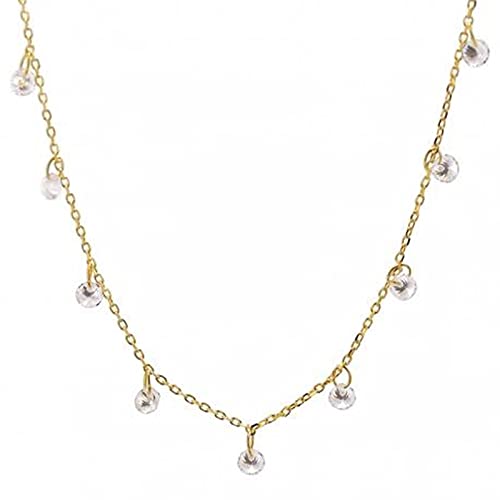 Collier de diamants pour femmes chaîne ras du cou à offrir à Noël