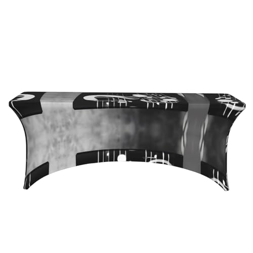 Nappe élasthanne 1,8m musique EdWal housse de table extensible rectangulaire pour réception fête