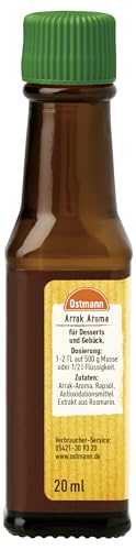 Ostmann Gewürze - Arrak-Aroma | Für raffinierten Geschmack in Kuchen, Desserts und Milchshakes | 100 % natürliche Zutaten | 20 ml im Fläschchen