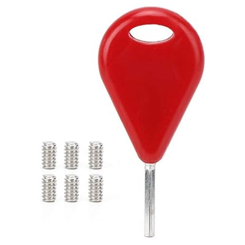 DAUERHAFT Surfboard Fin Key & 6 Screws, Surfboard Accessories, Surf Fin Key Handle Key Replacement Accessory, for Removing or Installing the Grub Screws, for FCS Fins Universal Surfboard Cover