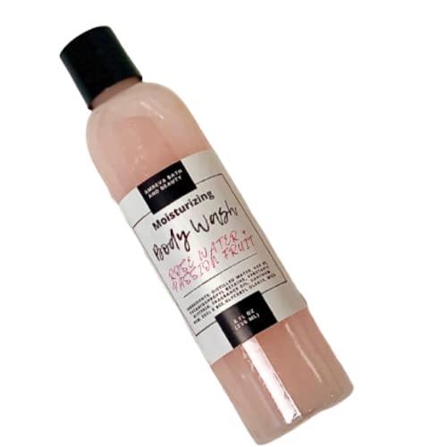 Amreva Bath and Beauty Body Wash, Shower Gel, Moisturizing Soap (Rose + Passion Fruit, 8 oz)