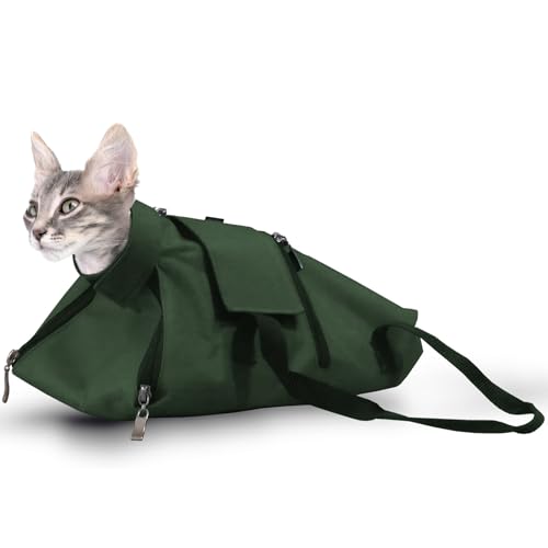 GRANDE FINALE Hochwertige Fixiertasche Katze, Kaninchen: Fellpflege, Fixierung, Ruhigstellung, Tierärztliche Untersuchungen - 3 Größen 2 Versionen