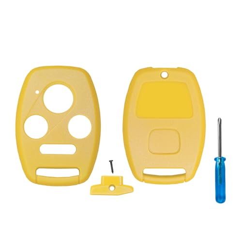Coque de clé de voiture Honda à 4 boutons pour Accord Pilot Element CR-V, boîtier jaune sans taille