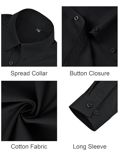 Image of J.VER Button Down Shirts for Women Stretch Collared Cotton Long Sleeve Dress Shirt Business Casual Blouse for Work