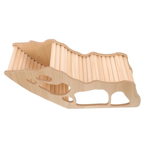 Beaupretty ハムスター木製二建て隠れ家 ハムスター用多機能遊び場 収納 隠れ場所付き 小動物用遊具 ねずみ モルモット対応