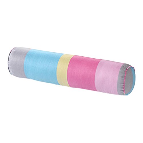 nunubee suave Cuello Rollo almohada con barem lavable de algodón funda Caramelos Gefo blindado almohada cojín lumbar, algodón, Bunte Streifen, 15*60cm