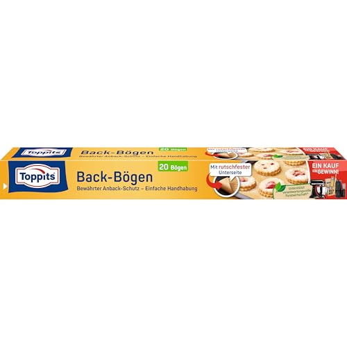 Toppits Backpapier-Bögen, Rutschfeste Unterseite, FSC zertifiziert, 1 x 20 Stück