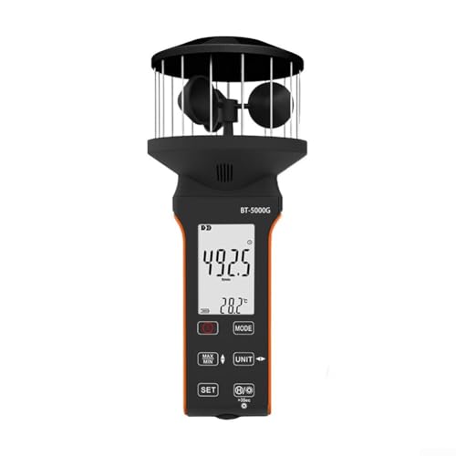 Anémomètre numérique avec boîtier étanche, affichage du flux de vent multi-unités et design ergonomique, parfait pour l'alpinisme, les activités de plein air et l'inspection professionnelle des