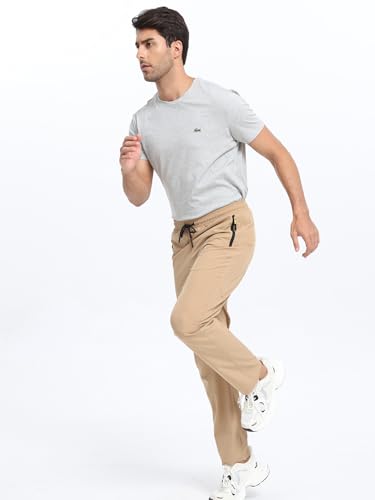 Image of Men's Lightweight Hiking Pants Elastic Waist Water Resistant Quick-Dry Sweatpants for Running Traveling Outdoor Work