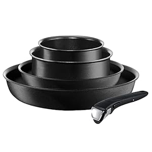 Tefal l65491 Performance and Pot Set of 5 Pans with Non-Stick Coating Suitable for Induction cookers Starter Set, Black.