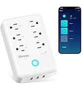 GHome Smart Plug Outlet Extender, Surge Protector with 3 Individually Controlled Smart Outlets an...