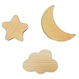 Cintres en bois - crochets pour manteaux et chapeaux en bois massif, sans poinçonnage, décoratifs et multifonctionnels, crochets pour chapeaux et manteaux